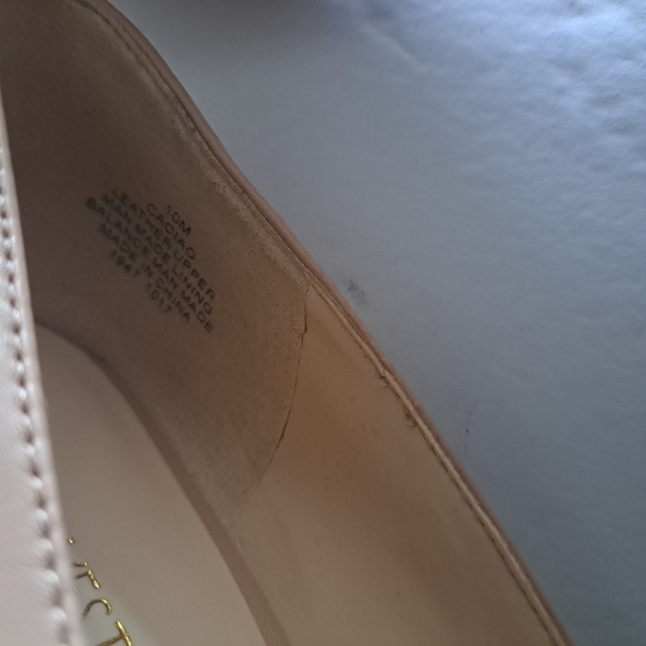 Nine West Caciao Beige Leather Peekaboo Toe 3 1/2" Heel Stilleto Women's 10 M - Picture 9 of 12